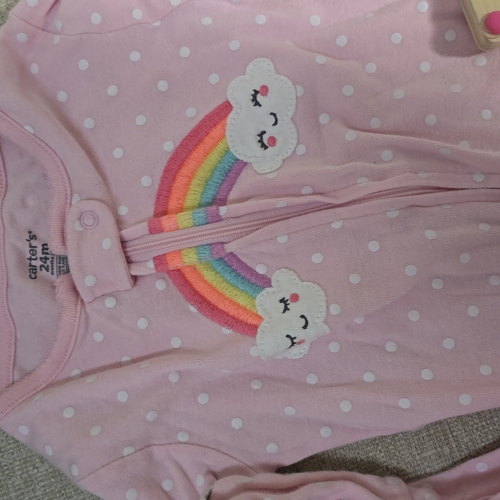 Pink Long Sleeve Shirt with Rainbow Design